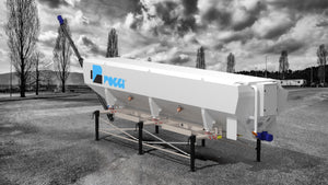 The "ORC" series horizontal silos are specific for transport with box containers